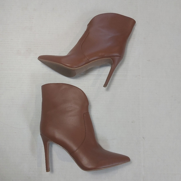 Nine West Brown Leather Slip-on Ankle Boots Size 10M - Picture 13 of 16